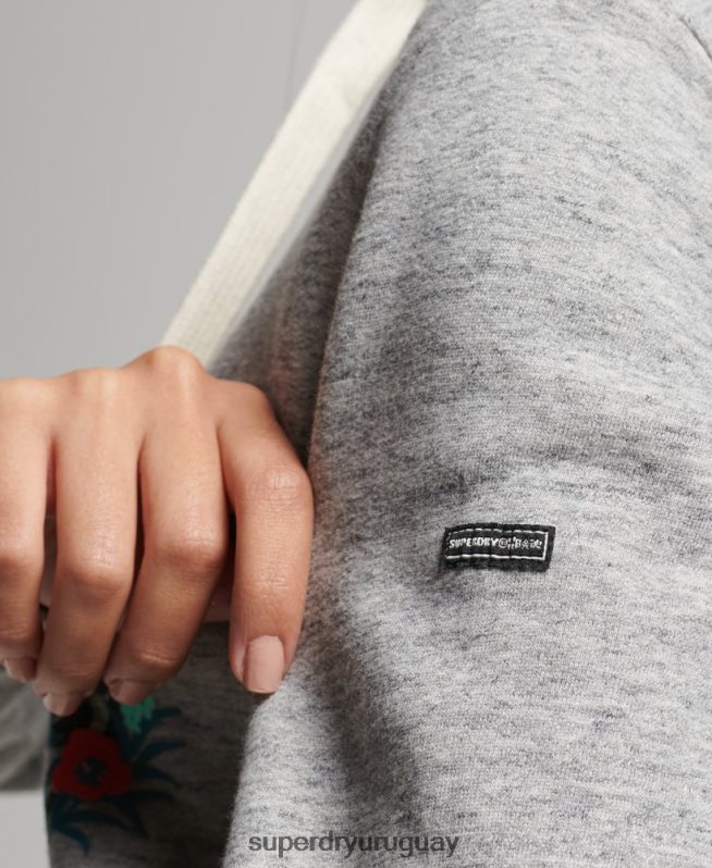 uy Superdry mujer sudadera con capucha y motivo floral gris DT2N8Z3376 ropa