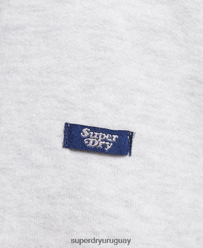 uy Superdry mujer sudadera con capucha y texto vintage gris claro DT2N8Z2223 ropa