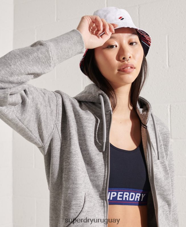 uy Superdry mujer sudadera con cremallera code sportstyle gris claro DT2N8Z3452 ropa