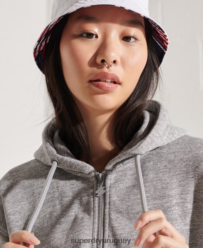 uy Superdry mujer sudadera con cremallera code sportstyle gris claro DT2N8Z3452 ropa