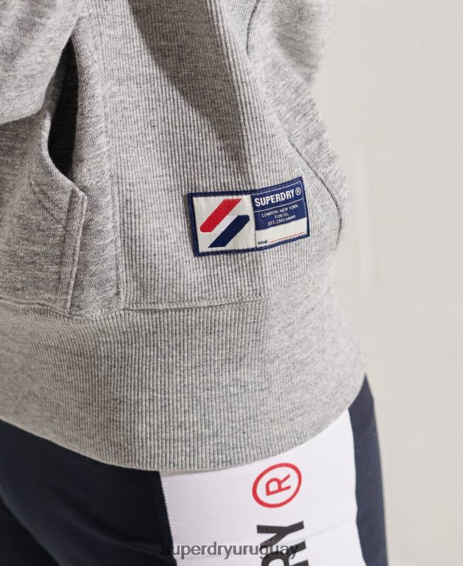 uy Superdry mujer sudadera con cremallera code sportstyle gris claro DT2N8Z3452 ropa