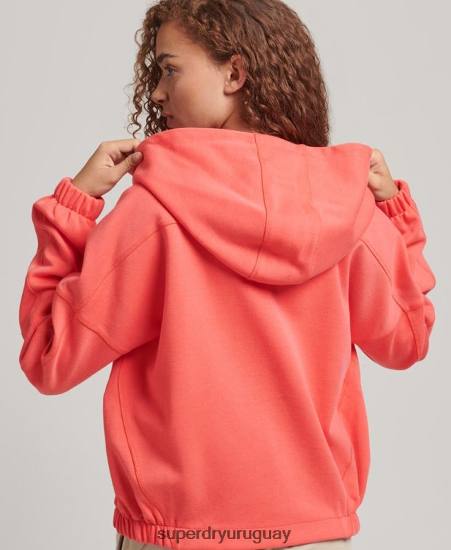 uy Superdry mujer sudadera con cremallera code tech coral DT2N8Z5888 ropa