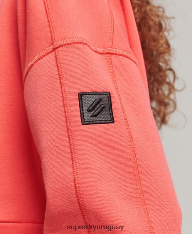 uy Superdry mujer sudadera con cremallera code tech coral DT2N8Z5888 ropa