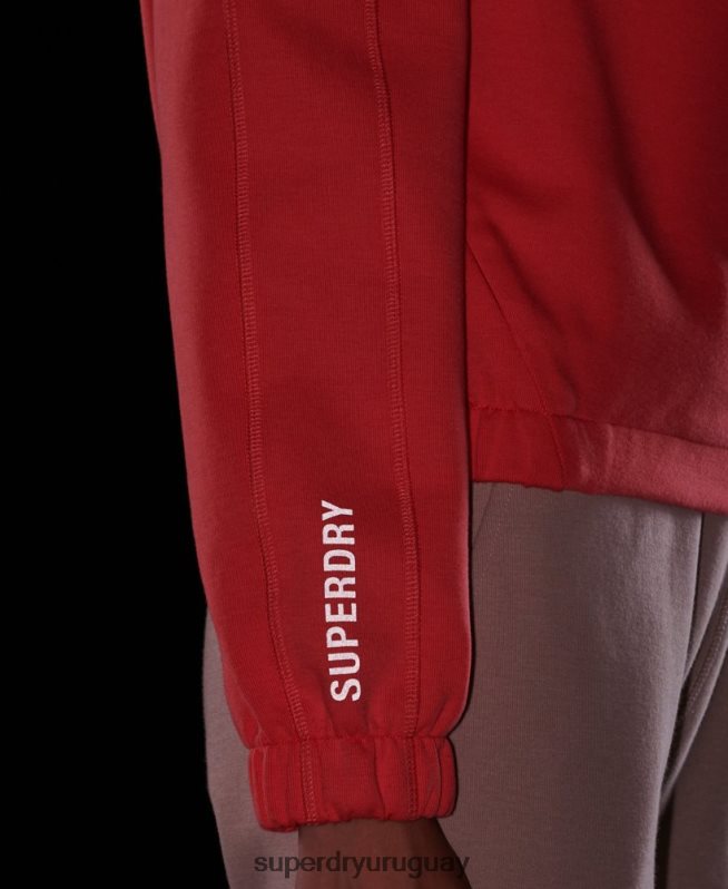 uy Superdry mujer sudadera con cremallera code tech coral DT2N8Z5888 ropa