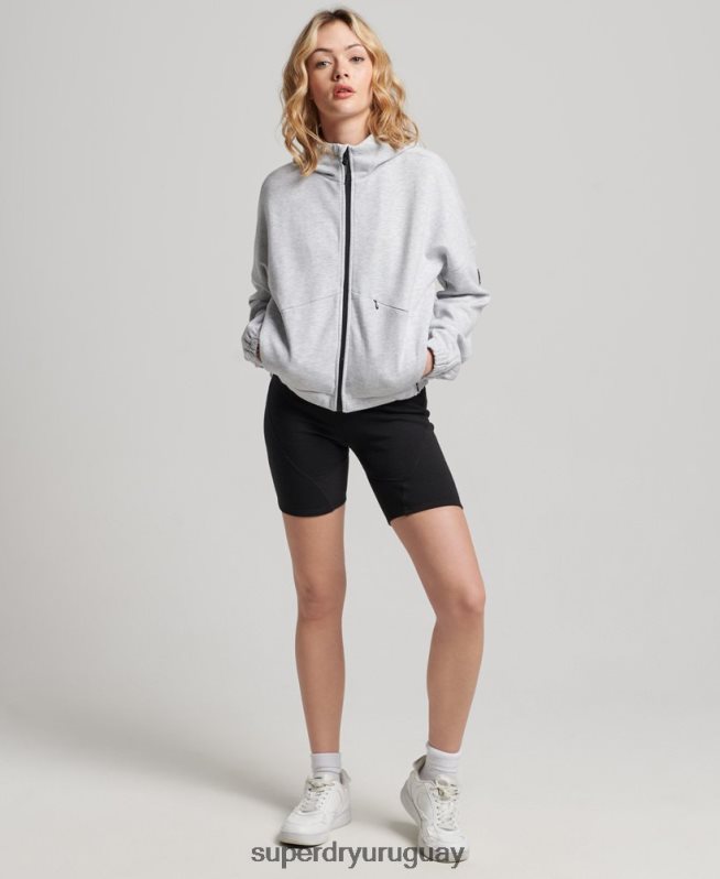 uy Superdry mujer sudadera con cremallera code tech gris DT2N8Z5847 ropa