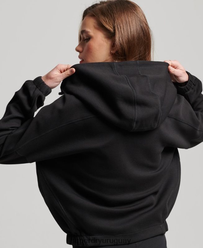 uy Superdry mujer sudadera con cremallera code tech negro DT2N8Z3342 ropa