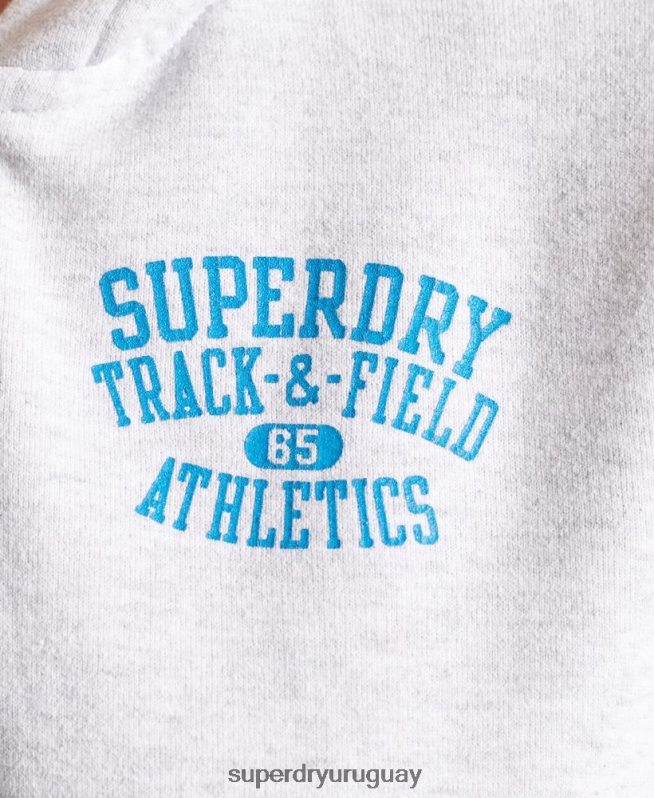 uy Superdry mujer sudadera con cremallera de pista y campo gris claro DT2N8Z6085 ropa