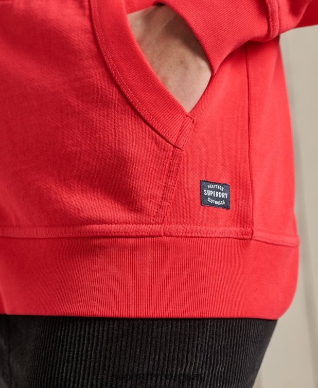 uy Superdry mujer sudadera con cremallera superstate rojo DT2N8Z3506 ropa