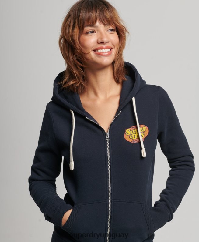 uy Superdry mujer sudadera con cremallera vintage cooper nostálgico Armada DT2N8Z5936 ropa