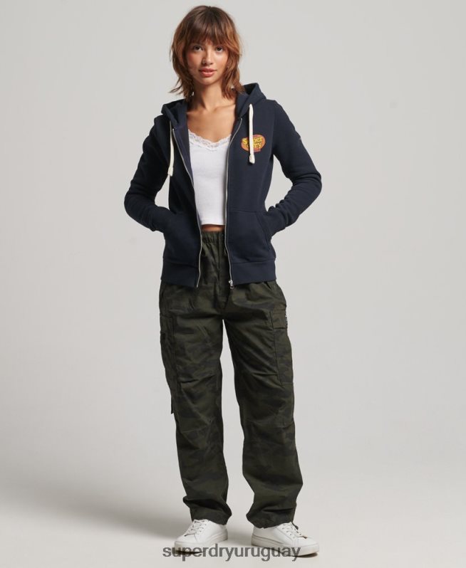 uy Superdry mujer sudadera con cremallera vintage cooper nostálgico Armada DT2N8Z5936 ropa