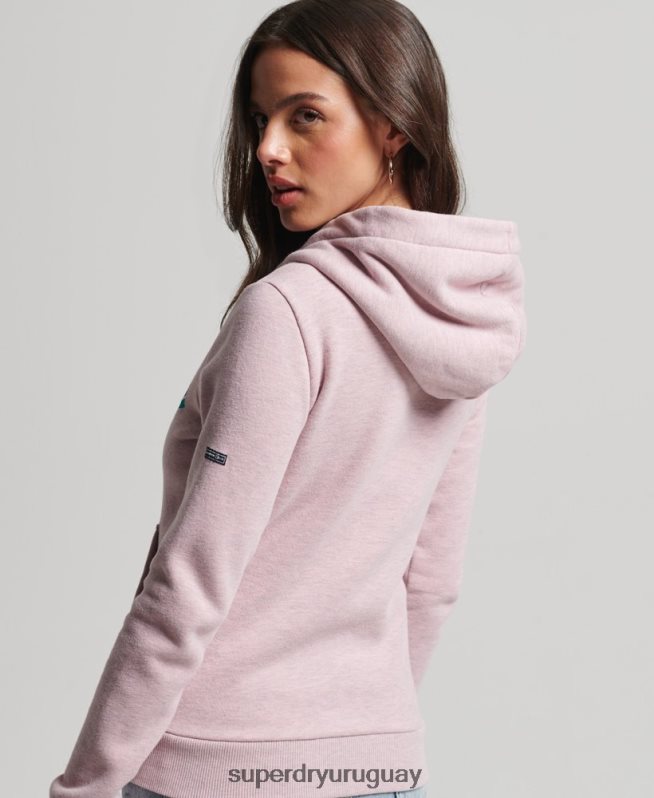 uy Superdry mujer sudadera con cremallera vintage cooper nostálgico rosa DT2N8Z3298 ropa