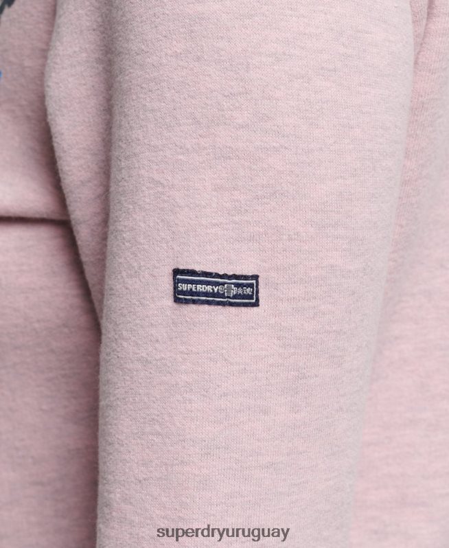 uy Superdry mujer sudadera con cremallera vintage cooper nostálgico rosa DT2N8Z3298 ropa