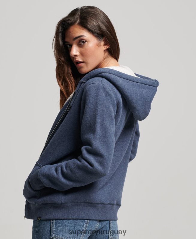 uy Superdry mujer sudadera con cremallera y forro de borreguito esencial Armada DT2N8Z5748 ropa