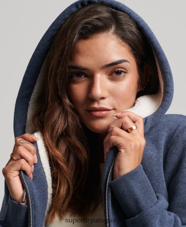 uy Superdry mujer sudadera con cremallera y forro de borreguito esencial Armada DT2N8Z5748 ropa