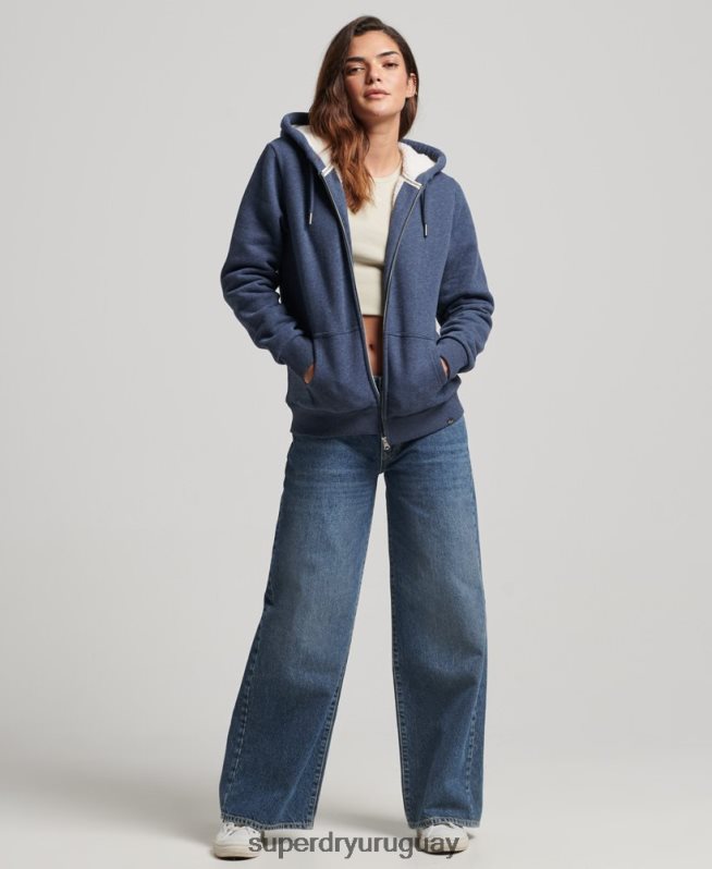 uy Superdry mujer sudadera con cremallera y forro de borreguito esencial Armada DT2N8Z5748 ropa