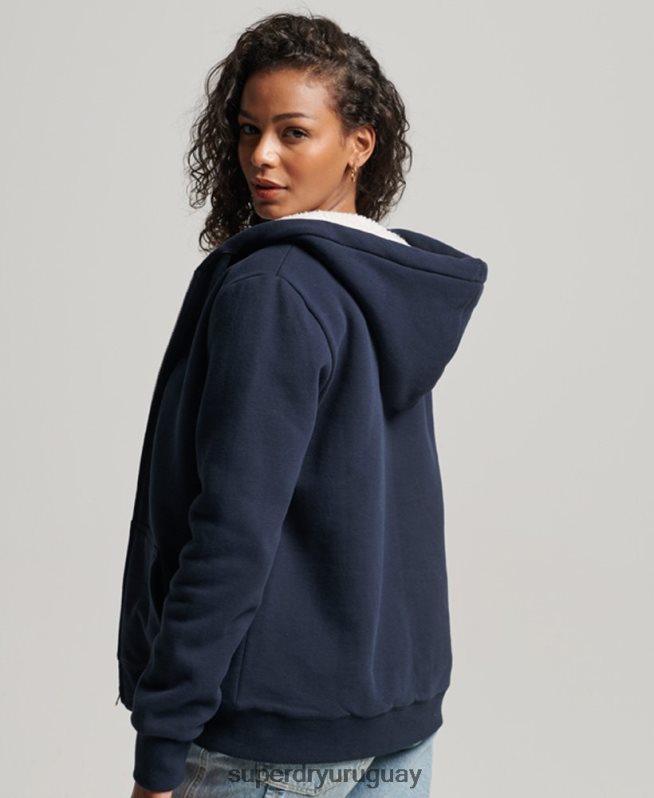uy Superdry mujer sudadera con cremallera y forro de borreguito esencial Armada DT2N8Z5755 ropa