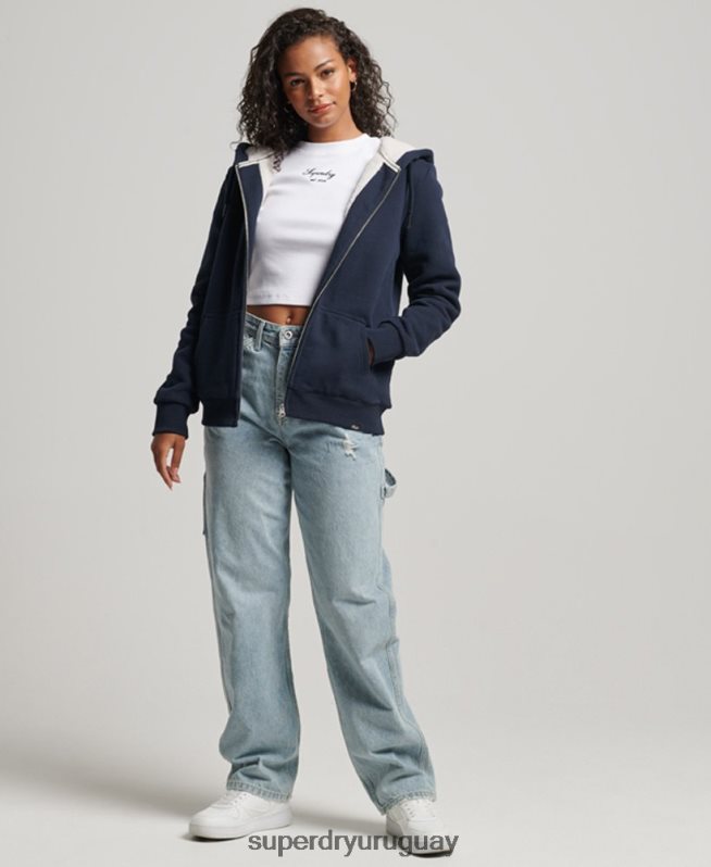 uy Superdry mujer sudadera con cremallera y forro de borreguito esencial Armada DT2N8Z5755 ropa