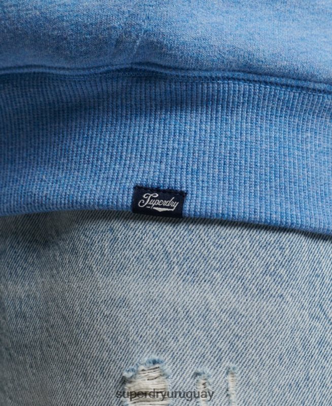 uy Superdry mujer sudadera con cremallera y forro de borreguito esencial azul DT2N8Z5750 ropa