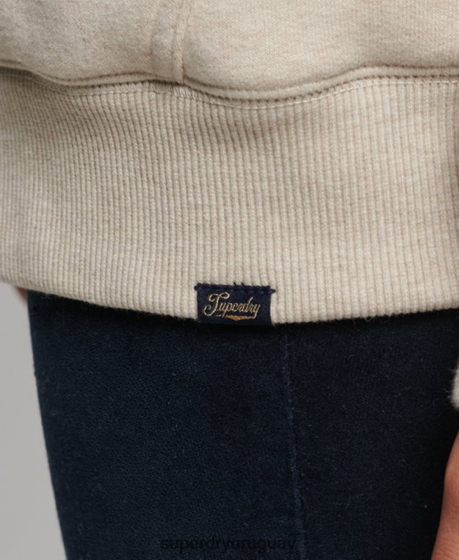 uy Superdry mujer sudadera con cremallera y forro de borreguito esencial crema DT2N8Z5743 ropa