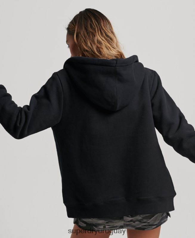 uy Superdry mujer sudadera con cremallera y forro de borreguito esencial negro DT2N8Z5741 ropa