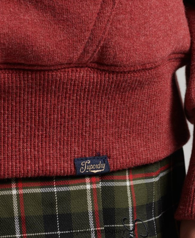 uy Superdry mujer sudadera con cremallera y forro de borreguito esencial rojo DT2N8Z5779 ropa