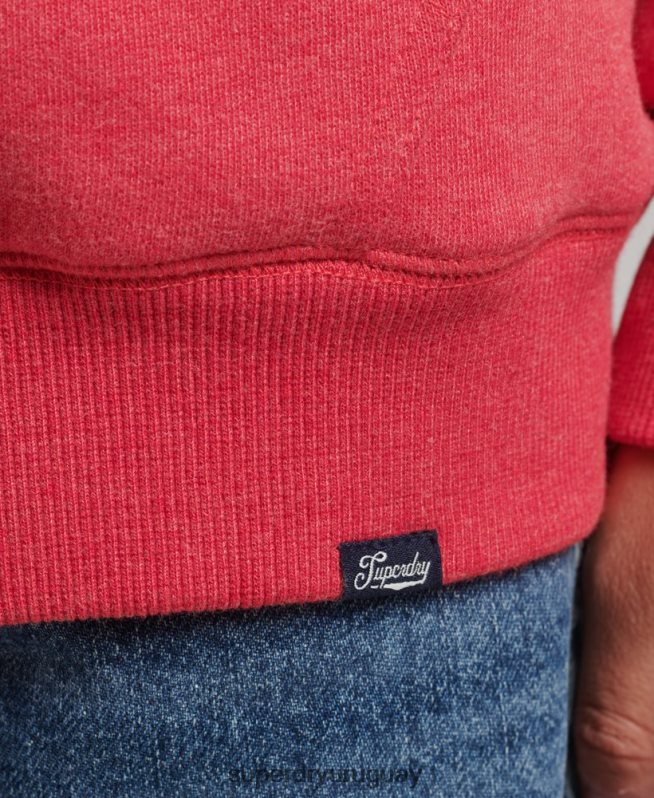 uy Superdry mujer sudadera con cremallera y forro de borreguito esencial rojo DT2N8Z5842 ropa