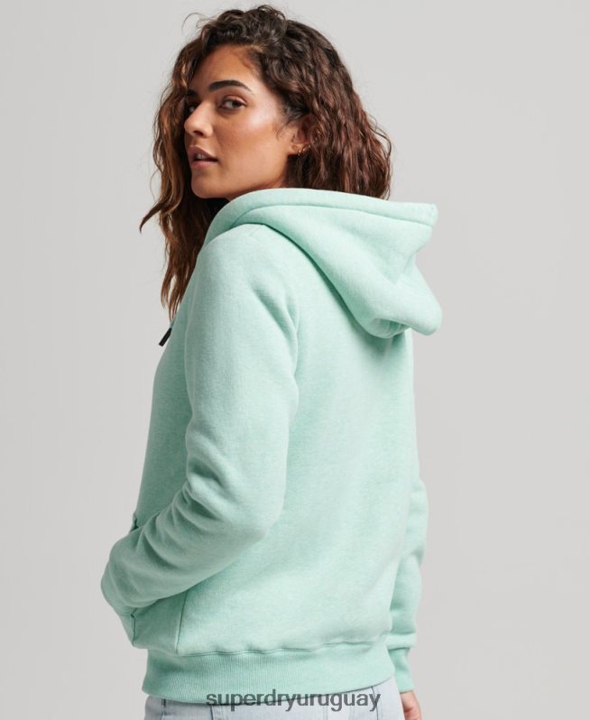 uy Superdry mujer sudadera con cremallera y forro de borreguito esencial verde DT2N8Z5757 ropa