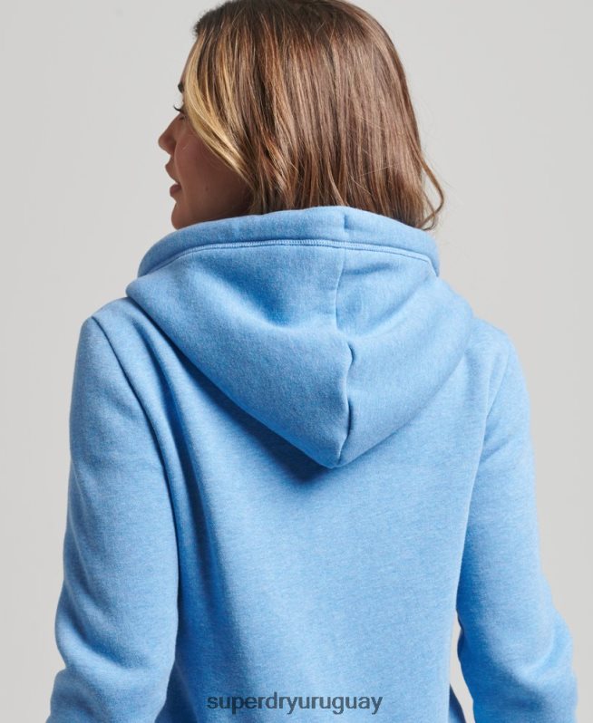 uy Superdry mujer sudadera con cremallera y logo Essential de algodón orgánico azul DT2N8Z3301 ropa