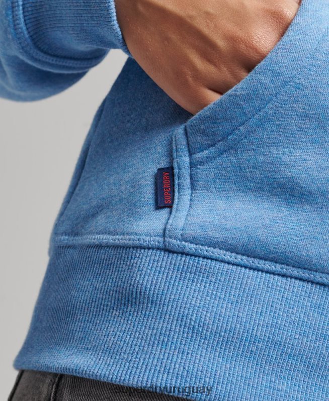 uy Superdry mujer sudadera con cremallera y logo Essential de algodón orgánico azul DT2N8Z3301 ropa