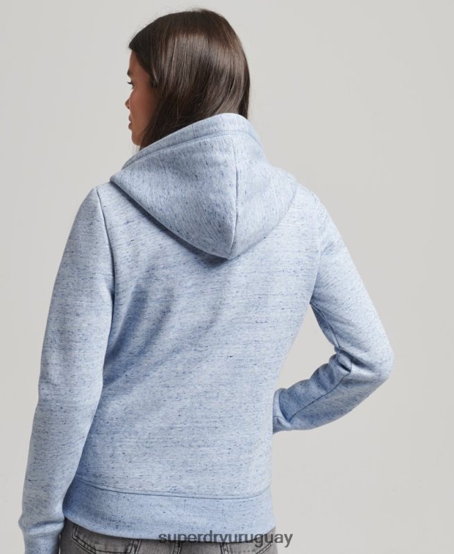 uy Superdry mujer sudadera con cremallera y logo Essential de algodón orgánico azul claro DT2N8Z5963 ropa