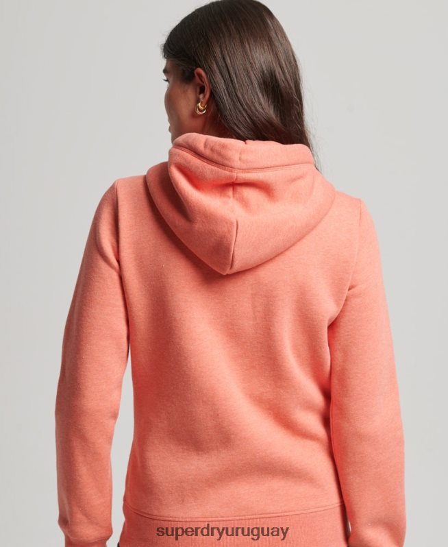 uy Superdry mujer sudadera con cremallera y logo Essential de algodón orgánico coral DT2N8Z3293 ropa