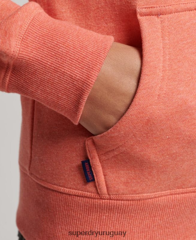 uy Superdry mujer sudadera con cremallera y logo Essential de algodón orgánico coral DT2N8Z3293 ropa