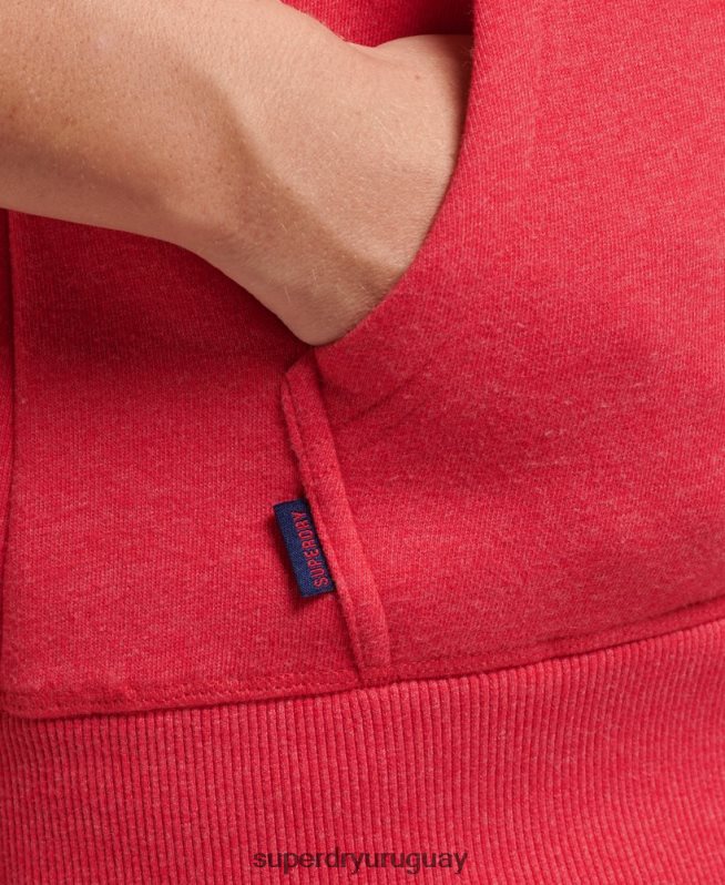 uy Superdry mujer sudadera con cremallera y logo Essential de algodón orgánico rojo DT2N8Z5938 ropa