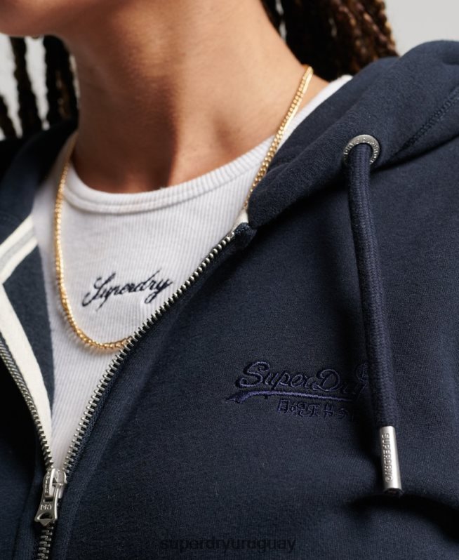 uy Superdry mujer sudadera con cremallera y logo bordado Armada DT2N8Z2316 ropa
