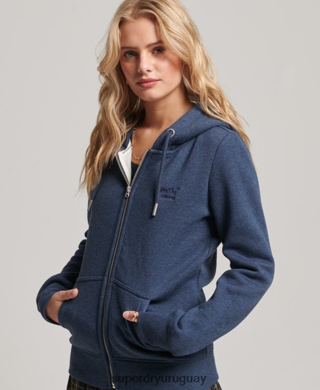 uy Superdry mujer sudadera con cremallera y logo bordado Armada DT2N8Z3324 ropa