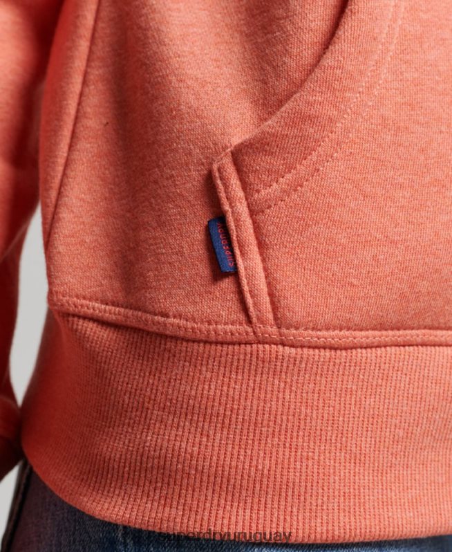 uy Superdry mujer sudadera con cremallera y logo bordado coral DT2N8Z3388 ropa