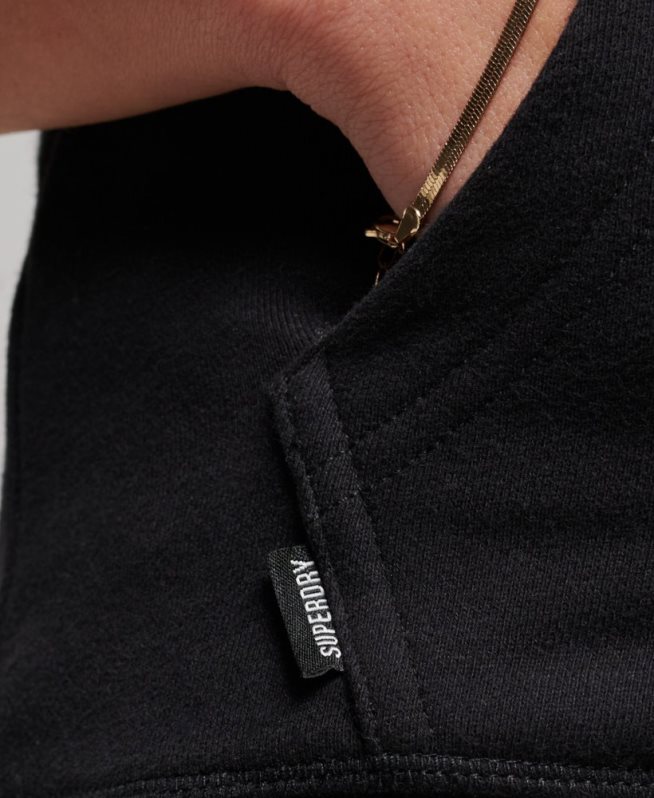 uy Superdry mujer sudadera con cremallera y logo bordado negro DT2N8Z3464 ropa