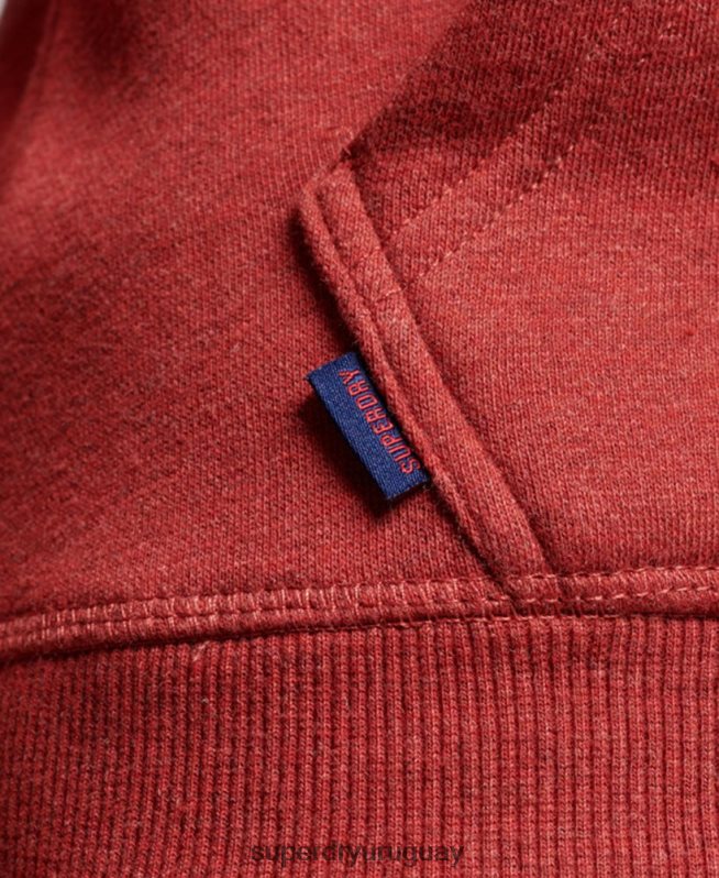 uy Superdry mujer sudadera con cremallera y logo bordado rojo DT2N8Z3315 ropa