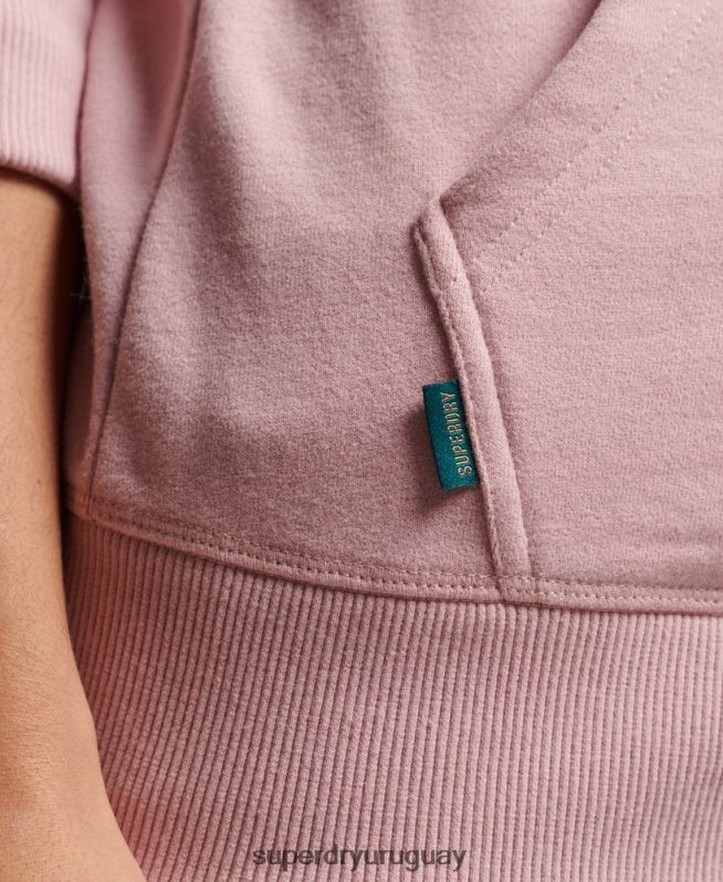 uy Superdry mujer sudadera con cremallera y logo bordado rosa DT2N8Z2300 ropa