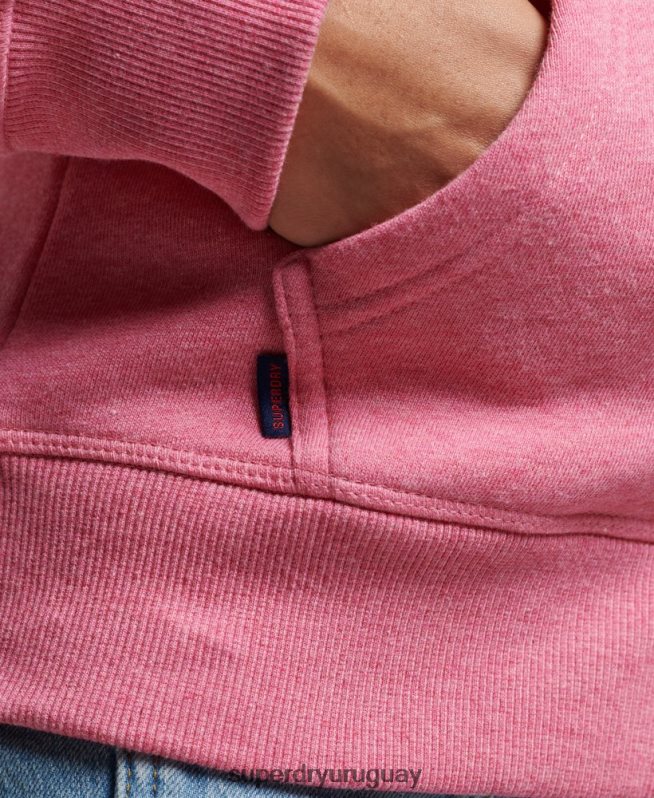 uy Superdry mujer sudadera con cremallera y logo bordado rosa DT2N8Z3355 ropa