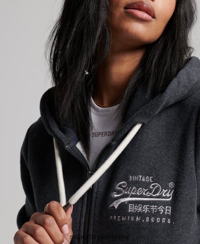 uy Superdry mujer sudadera con cremallera y logo vintage Armada DT2N8Z2260 ropa