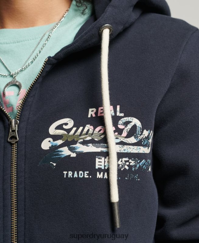 uy Superdry mujer sudadera con cremallera y logo vintage Armada DT2N8Z6059 ropa