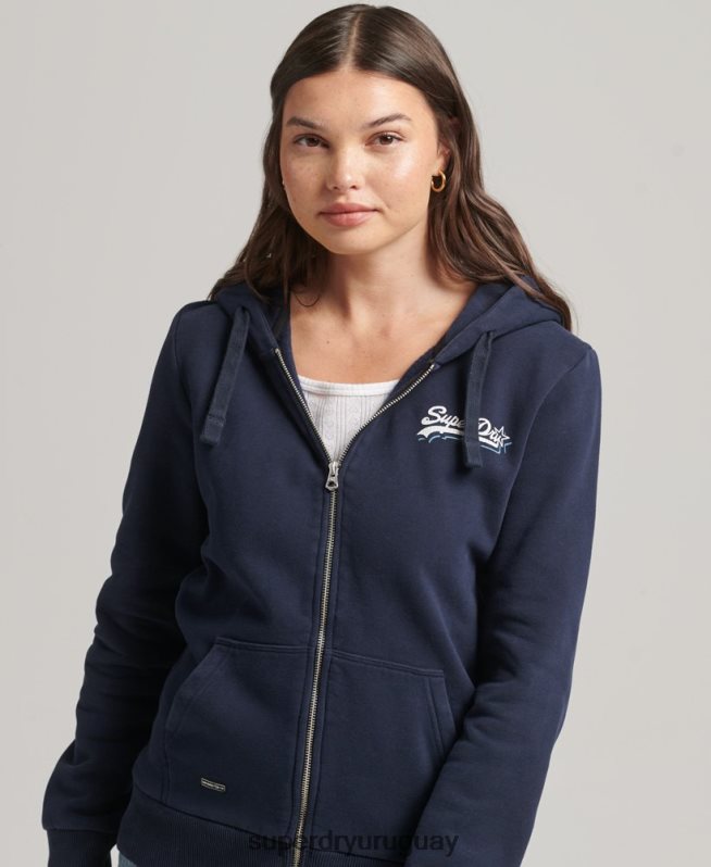 uy Superdry mujer sudadera con cremallera y logo vintage Armada DT2N8Z6155 ropa