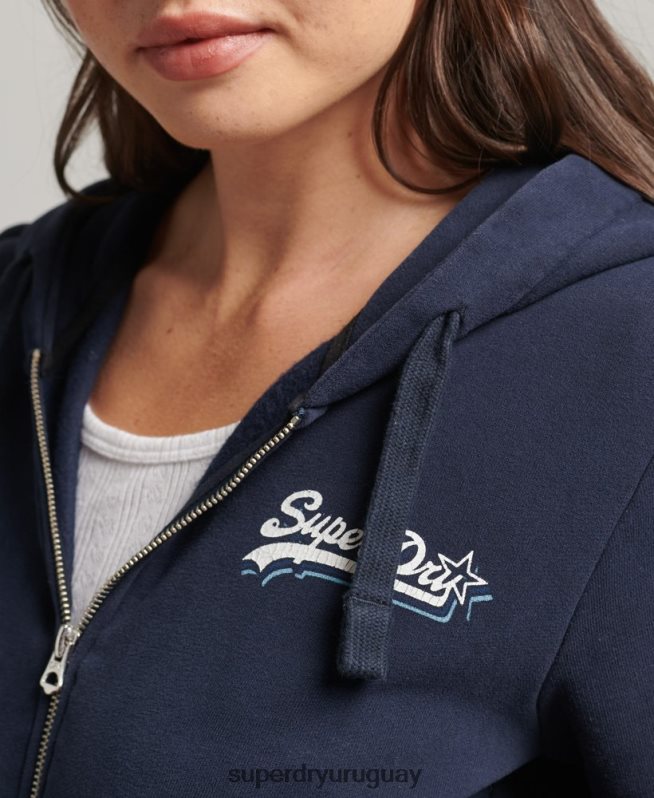 uy Superdry mujer sudadera con cremallera y logo vintage Armada DT2N8Z6155 ropa