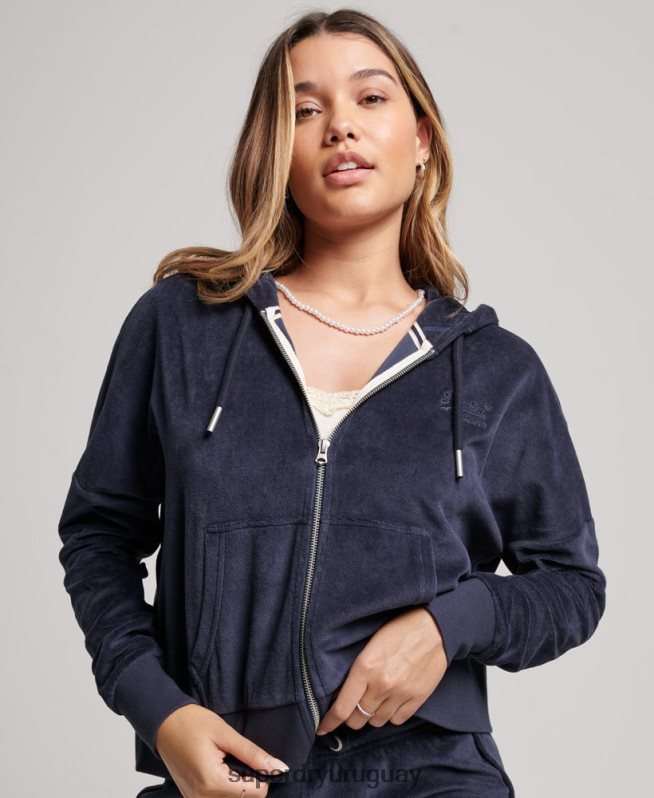 uy Superdry mujer sudadera con cremallera y logo vintage de algodón orgánico Armada DT2N8Z2185 ropa