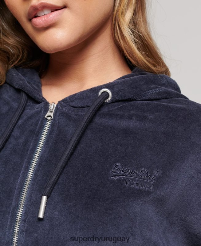 uy Superdry mujer sudadera con cremallera y logo vintage de algodón orgánico Armada DT2N8Z2185 ropa