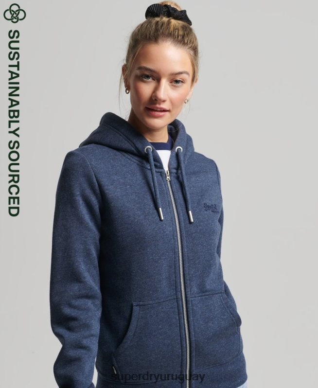 uy Superdry mujer sudadera con cremallera y logo vintage de algodón orgánico Armada DT2N8Z3421 ropa