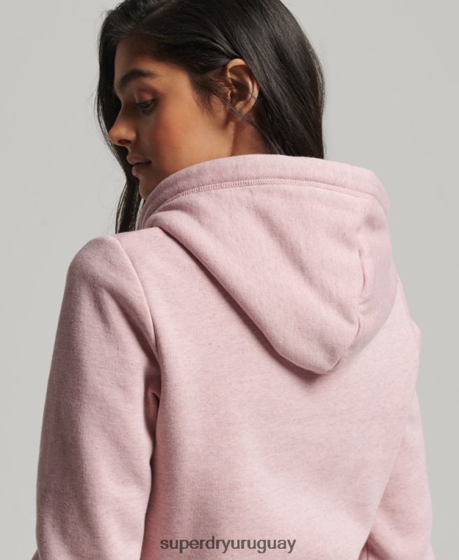 uy Superdry mujer sudadera con cremallera y logo vintage de algodón orgánico rosa DT2N8Z5763 ropa