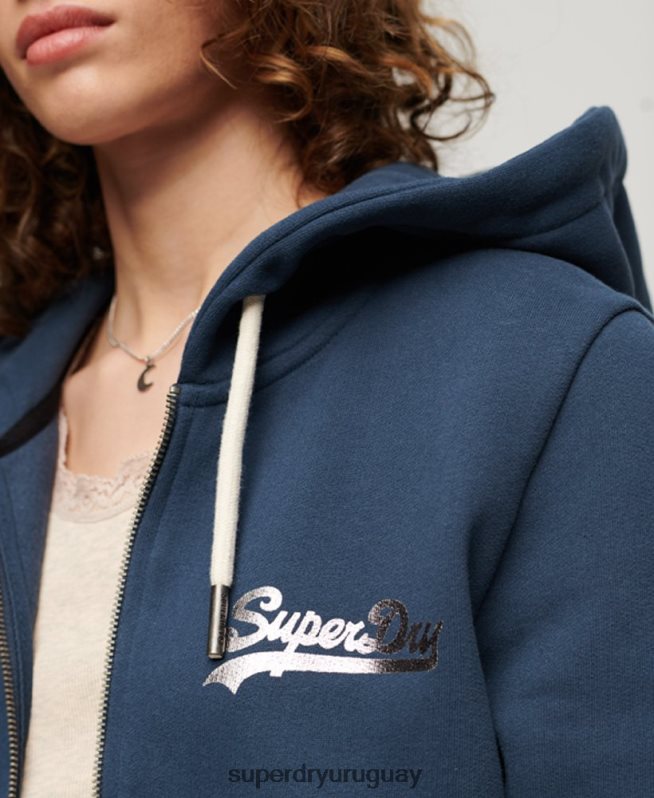 uy Superdry mujer sudadera con cremallera y logo vintage japonés Armada DT2N8Z3393 ropa