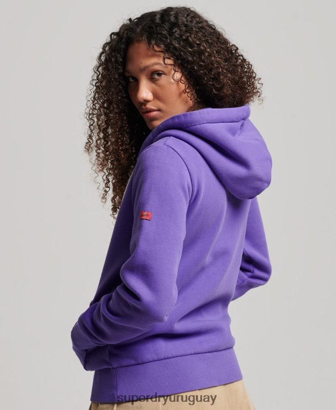 uy Superdry mujer sudadera con cremallera y logo vintage púrpura DT2N8Z2287 ropa